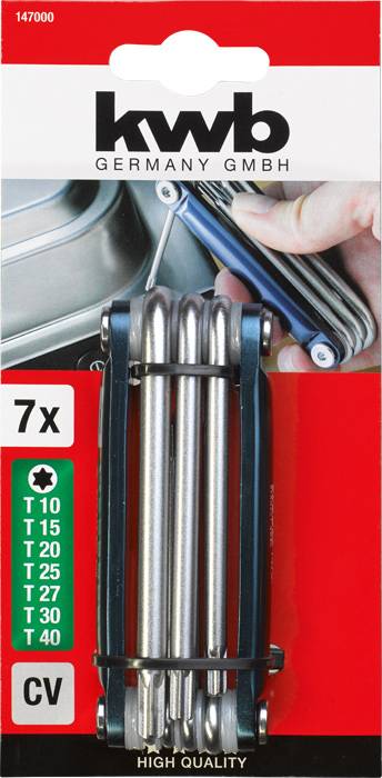 Набір шестигранних ключів kwb T 10, T 15, T 20, T 25, T 27, T 30, T 40, 7 предм.