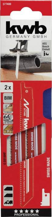 Brzeszczot firmy kwb, odpowiedni do obróbki metalu, 2 sztuki, BIM, z 5-gwiazdkową oceną do użytku profesjonalnego.