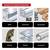 Nadaje się do następujących materiałów: stal, aluminium, metale kolorowe, brąz, blachy, tworzywa sztuczne. Obraz przedstawia symbole dla każdego materiału.