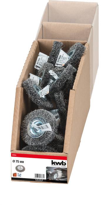 Подвійні дискові щітки kwb, гофрований сталевий дріт HSS, для використання з акумуляторними дрилями та викрутками 607833 1 шт.