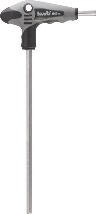Klucz imbusowy T-Griff, szaro-czarny, rozmiar główki 5 mm, odpowiedni do precyzyjnego dokręcania lub poluzowywania śrub.