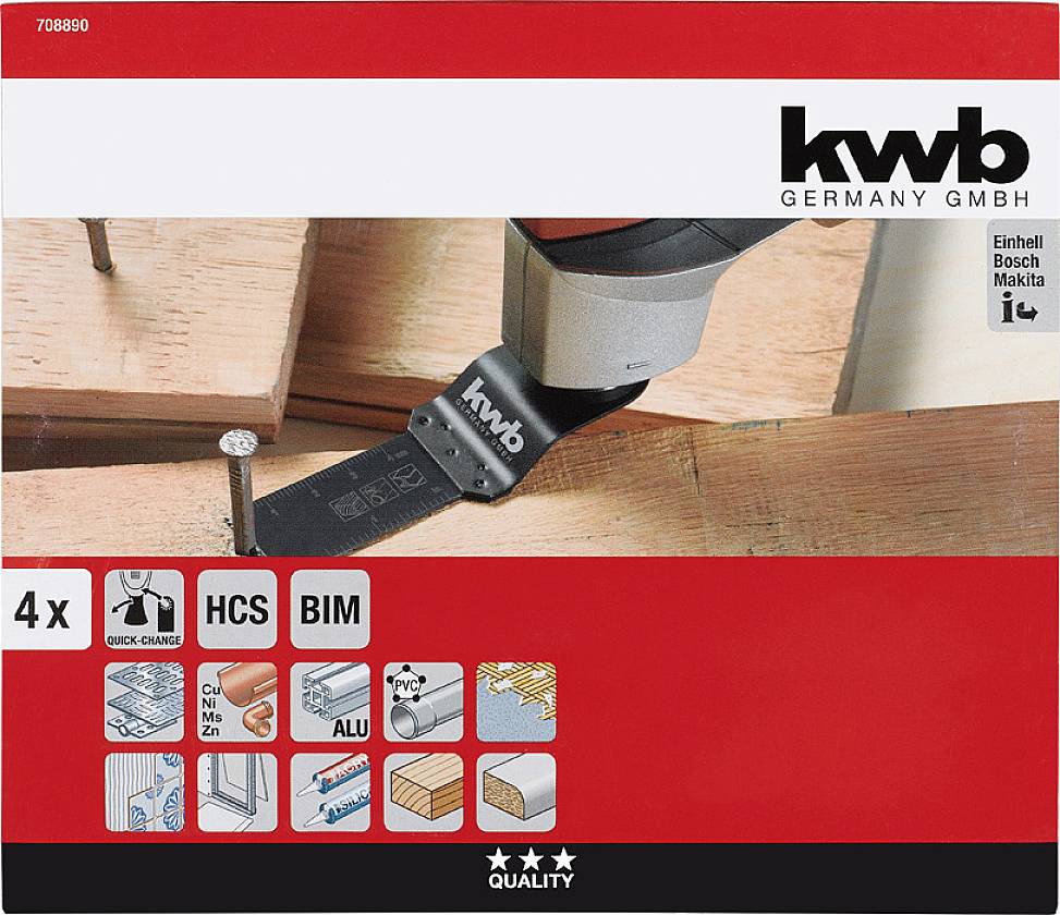 Набір аксесуарів для мультиінструменту kwb 708890, 4 предм.