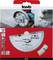 Tarcza tnąca kwb przecina blok betonowy. Opakowanie przedstawia tarczę do betonu, cegły i skał. 230 mm, otwór 22,23 mm.