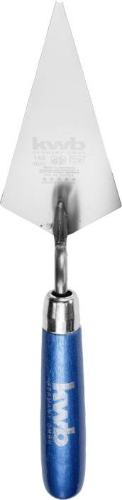 Kielnia murarska z niebieskim uchwytem, odpowiednia do prac budowlanych i modelarskich.