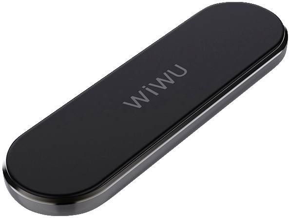 Czarne, owalne etui z napisem 'WiWU' na wierzchu.