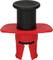 Czerwony i czarny nasadka narzędziowa, prawdopodobnie zawór odpowietrzający lub narzędzie ciśnieniowe. Przeznaczona głównie do zastosowań technicznych.