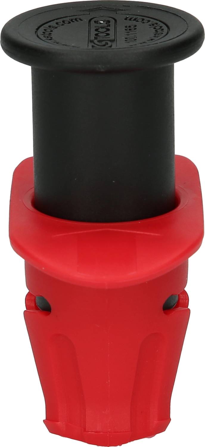 Czerwono-czarny uchwyt śrubokręta o ergonomicznym kształcie, przeznaczony do prac rzemieślniczych.