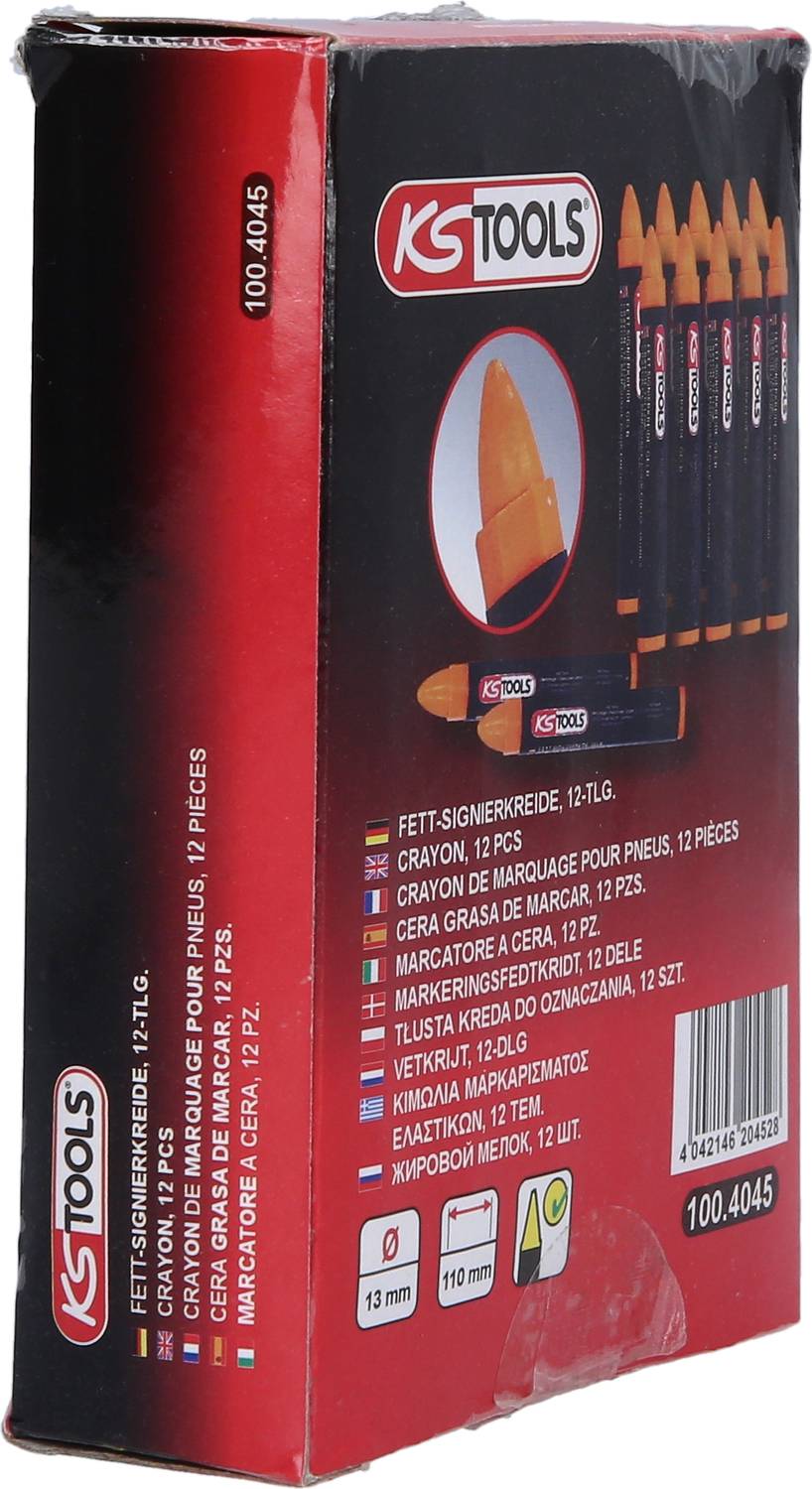 Opakowanie markerów kredowych KS Tools, 12 sztuk. Markery do znakowania różnych powierzchni w budownictwie.