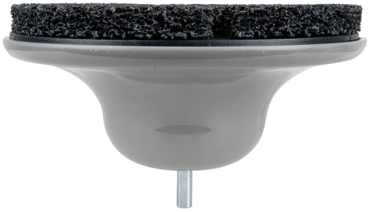 Szara szczotka ssąca z grubą, czarną gąbką na górze, widok z boku. Odpowiednia do czyszczenia gładkich powierzchni.