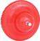 Czerwony, okrągły uchwyt narzędziowy z wbudowanym złączem sześciokątnym i czarną obwódką szczotkową, odpowiedni do polerowania lub czyszczenia.
