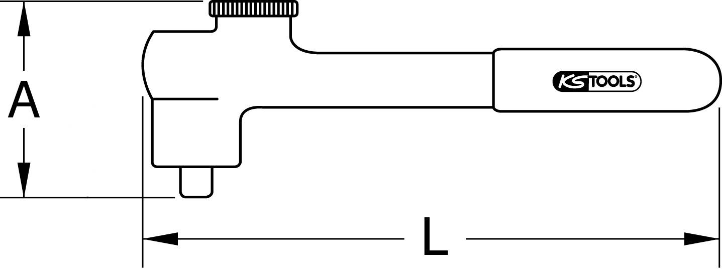 Rysunek techniczny klucza francuskie z zaznaczonymi wymiarami 'A' i 'L'. Logo marki jest widoczne.