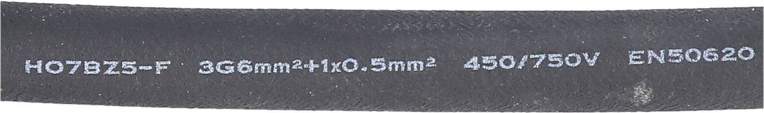 Kabelopis: 'H07BZ5-F 3G6mm²+1x0.5mm² 450/750V EN50620'.