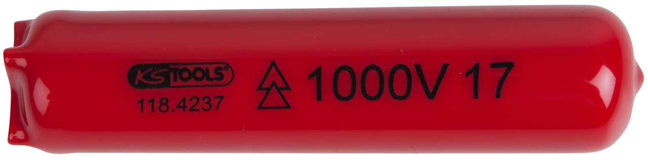 Czerwony uchwyt wkrętaka z napisem '1000V 17', odpowiedni do prac przy elementach pod napięciem do 1000 woltów.