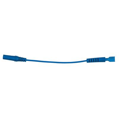 Niebieskie przewód z dwoma złączami na końcach. Jest to krótki kabel adapter, prawdopodobnie odpowiedni do urządzeń elektronicznych.