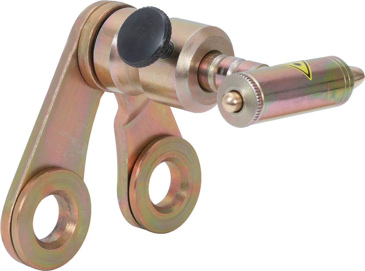 Łącznik metalowy z dwoma złączami kołowymi oraz cylindrem wystającym bocznie. Stosowany w zastosowaniach mechanicznych.