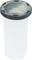 Biały cylindryczny pojemnik z czarną nakrętką, prawdopodobnie przeznaczony do przechowywania małych przedmiotów lub płynów.