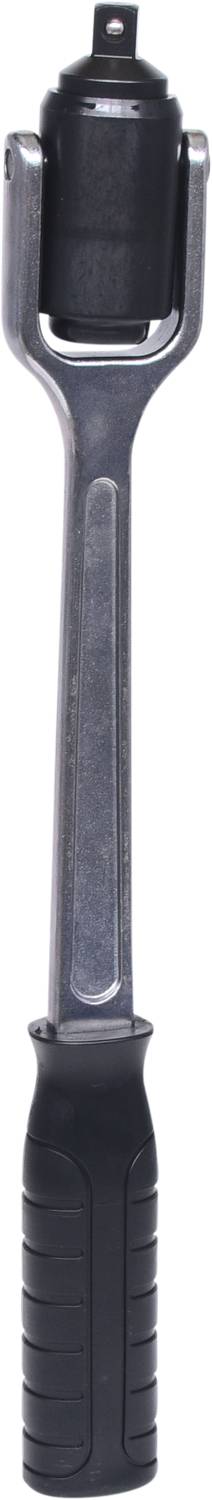 Regulowany klucz dynamometryczny z czarnym, gumowanym uchwytem, przeznaczony do precyzyjnych zastosowań podczas napraw samochodowych.