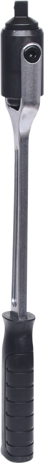 Długi klucz dynamometryczny z czarnym uchwytem i regulowaną głowicą, używany do dokręcania lub odkręcania śrub i nakrętek.