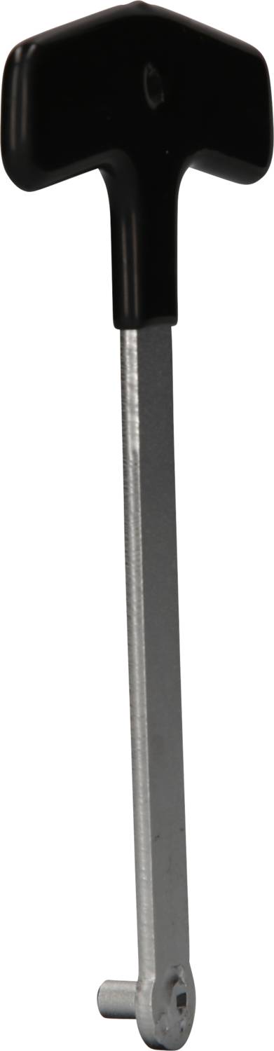 Młotek stroikowy z czarną rączką i srebrnym trzonkiem, używany do strojenia instrumentów takich jak fortepiany.