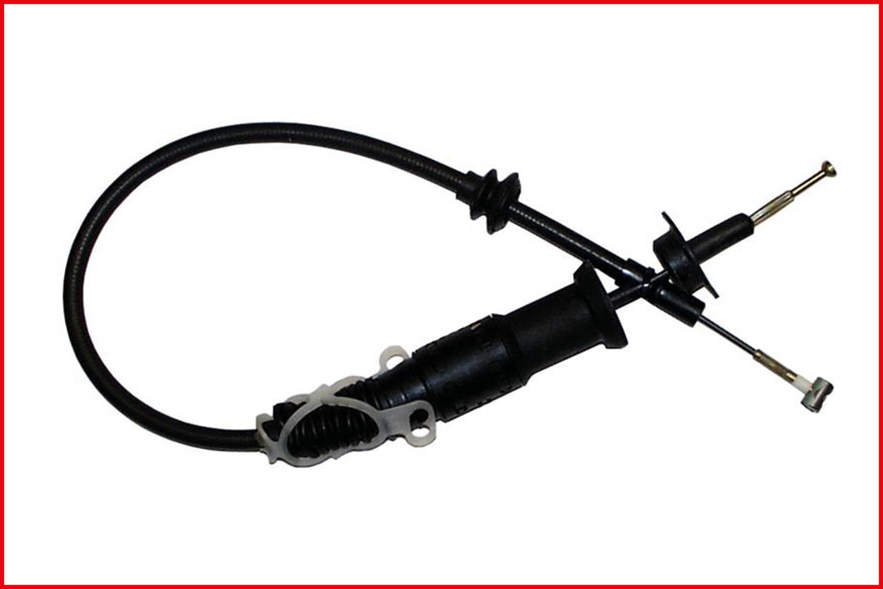 Na ilustracji przedstawiono bowden, składający się z elastycznego przewodu w ochronnej osłonie, najczęściej stosowany do połączeń mechanicznych.