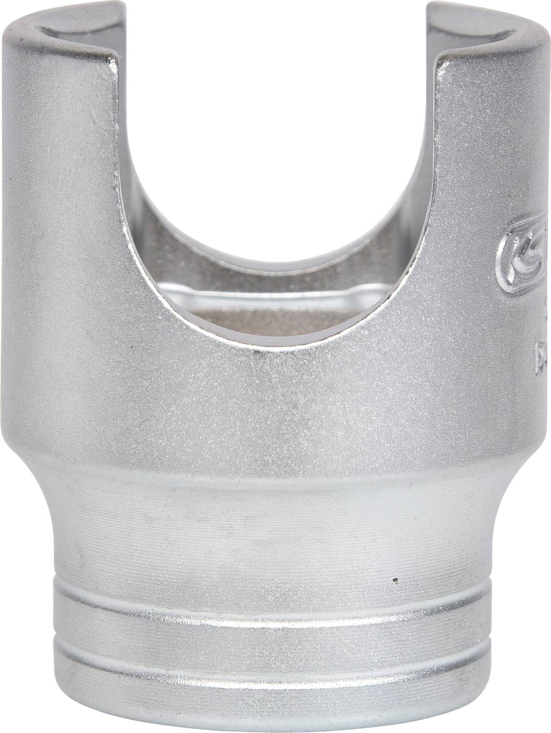 Metalowy, U-kształtny klucz samochodowy, prawdopodobnie specjalny klucz do konkretnego złącza śrubowego.