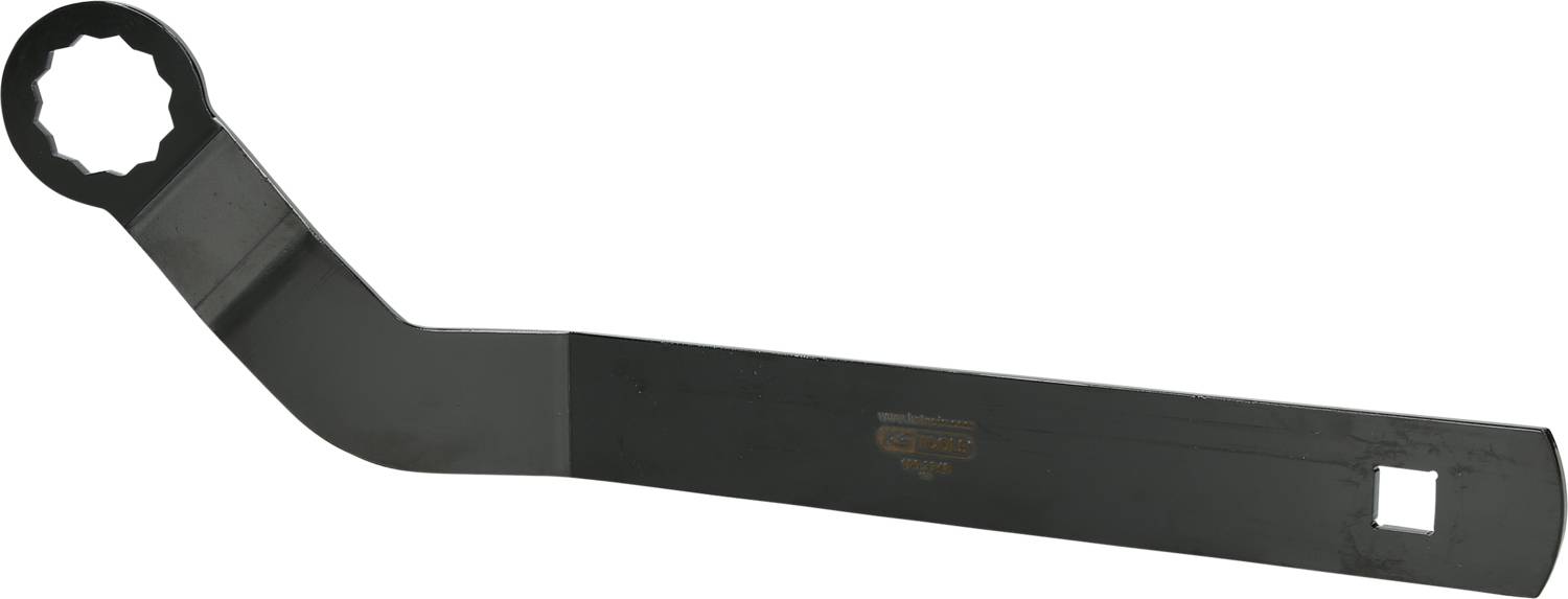 Czarny klucz imbusowy z zagięto końcówką. Stosowany w mechanice do odkręcania lub dokręcania śrub w trudno dostępnych miejscach.