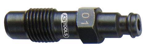 Czarny metalowy adapter z sześciokątną sekcją i napisem 'KS Tools', prawdopodobnie element przeznaczony do narzędzi lub maszyn.