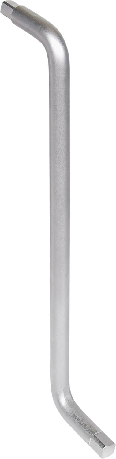 Srebrny klucz nastawny z dwoma końcówkami o różnych rozmiarach, ułożony ukośnie. Używany głównie do prac ślusarskich.