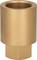 Złączka mosiężna o kształcie cylindrycznym, odpowiednia do połączeń rurowych. Kolor złoty z gładką powierzchnią, bez widocznych oznaczeń.