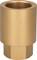 Mosiężny adapter wentylacyjny z gwintem wewnętrznym, o kształcie cylindrycznym, z matową powierzchnią w kolorze złota, przeznaczony do podłączenia rury.