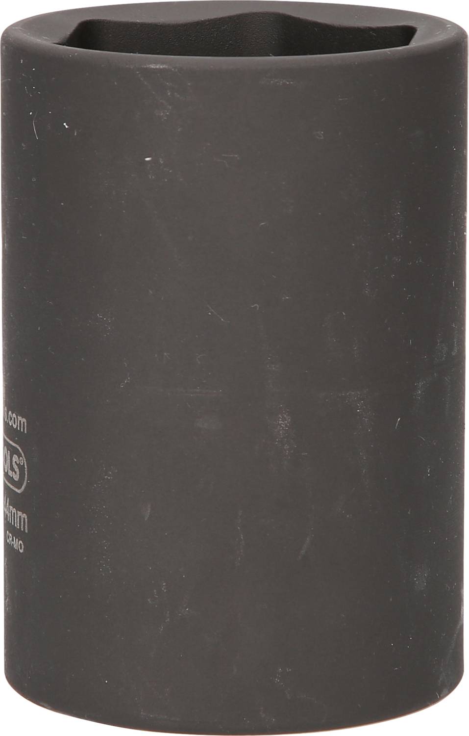 Czarny cylinder o matowym wykończeniu, prawdopodobnie narzędzie lub element maszyny. Brak widocznych oznaczeń lub szczegółów.