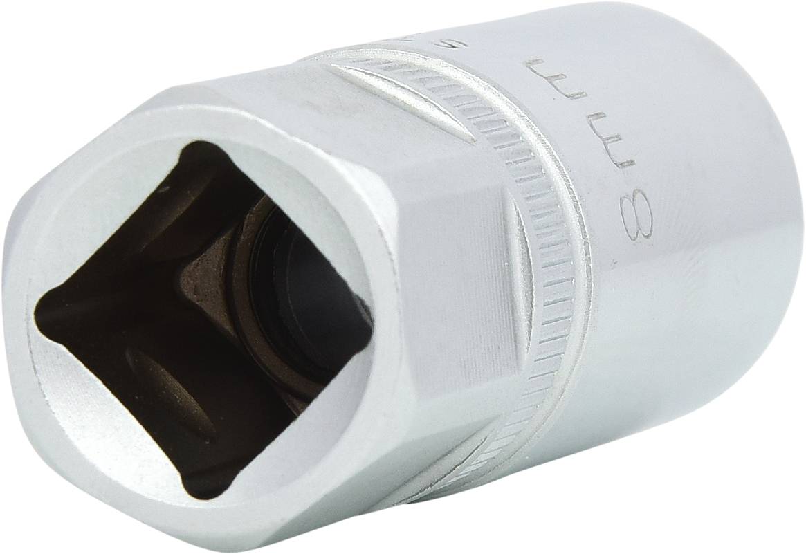 Metalowy adapter klucza nasadowego, 8 mm, do prac śrubowych.