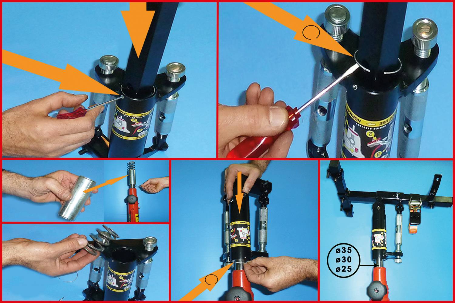 Instrukcja montażu czarnego uchwytu metalowego: zamocować śruby, połączyć elementy. Narzędzia: śrubokręt, tuleje metalowe.