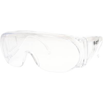Przezroczyste plastikowe okulary ochronne chroniące oczy. Odpowiednie do pracy w laboratorium lub podczas kontaktu z niebezpiecznymi materiałami.