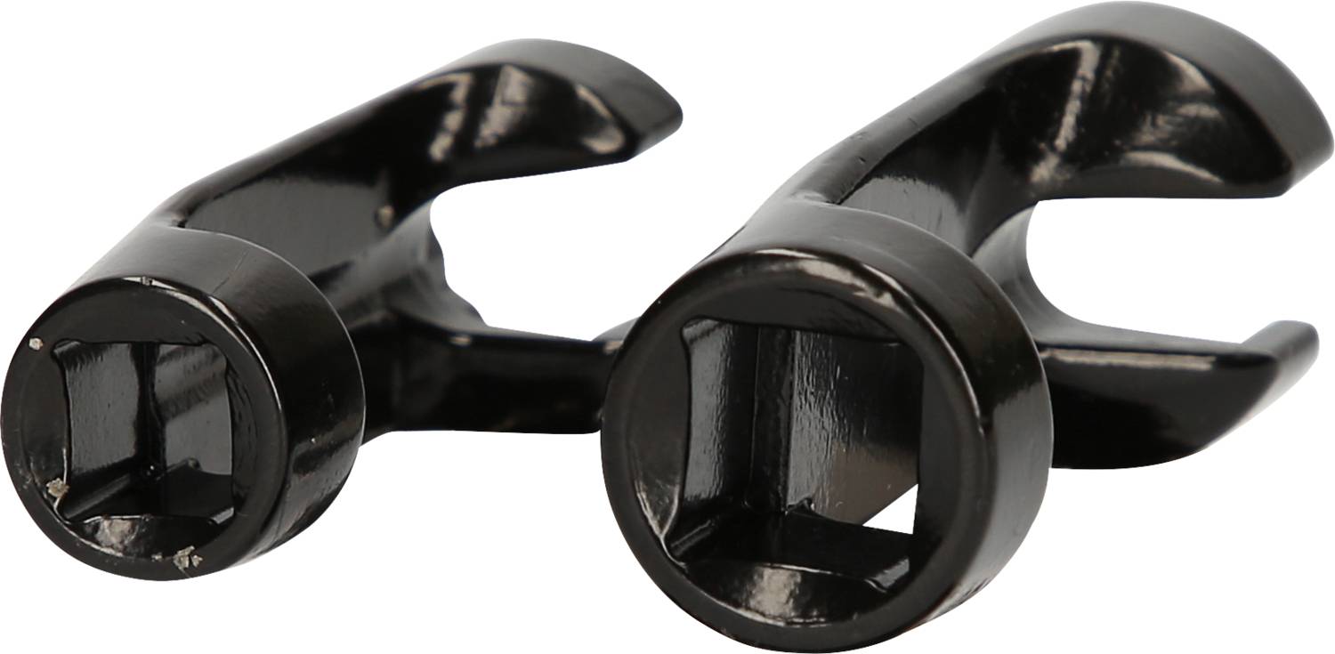 Dwa czarne klucze nastawne wykonane z metalu, o różnych rozmiarach, leżą obok siebie. Wydają się odpowiednie do użycia przy dokręcaniu śrub.