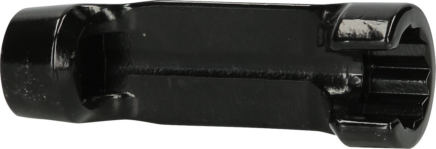 Czarny adapter narzędziowy do roweru z wieloma rowkami, odpowiedni do mocowania części na ramie rowerowej.