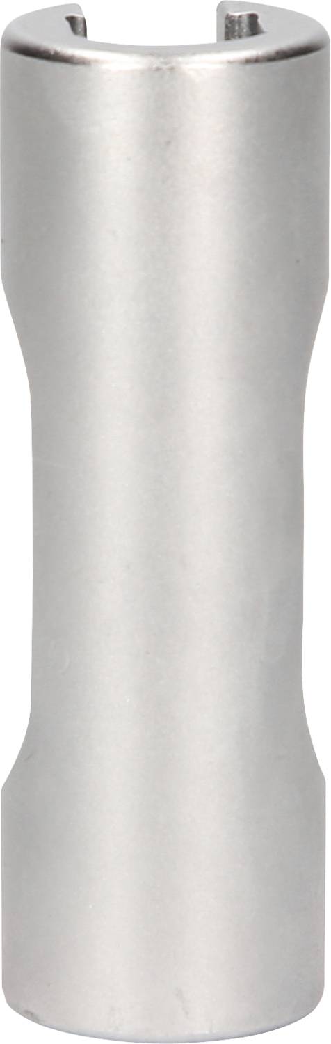Metalowy cylinder w srebrnym kolorze, ustawiony pionowo. Bez widocznych oznaczeń lub wzorów.