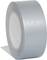 Rolka srebrnej taśmy klejącej, częściowo rozwinięta.
