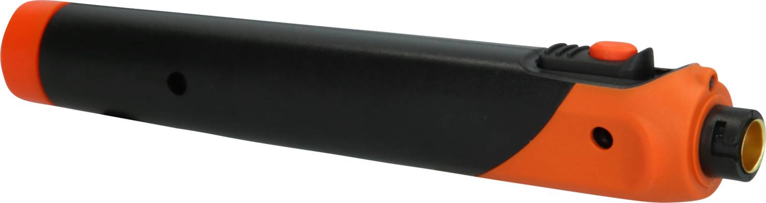 Przenośny tester napięcia w kolorach pomarańczowo-czarnym, używany do wykrywania napięcia elektrycznego w przewodach.