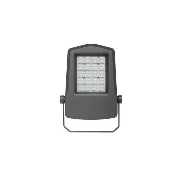 Czarny reflektor LED o prostokątnym kształcie z 16 widocznymi diodami LED, odpowiedni do oświetlenia zewnętrznego.