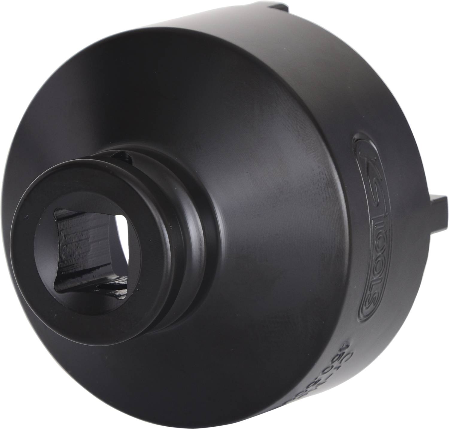 Czarny adapter cylindryczny do narzędzi z kwadratowym wycięciem, często stosowany do łączenia węży lub rur.