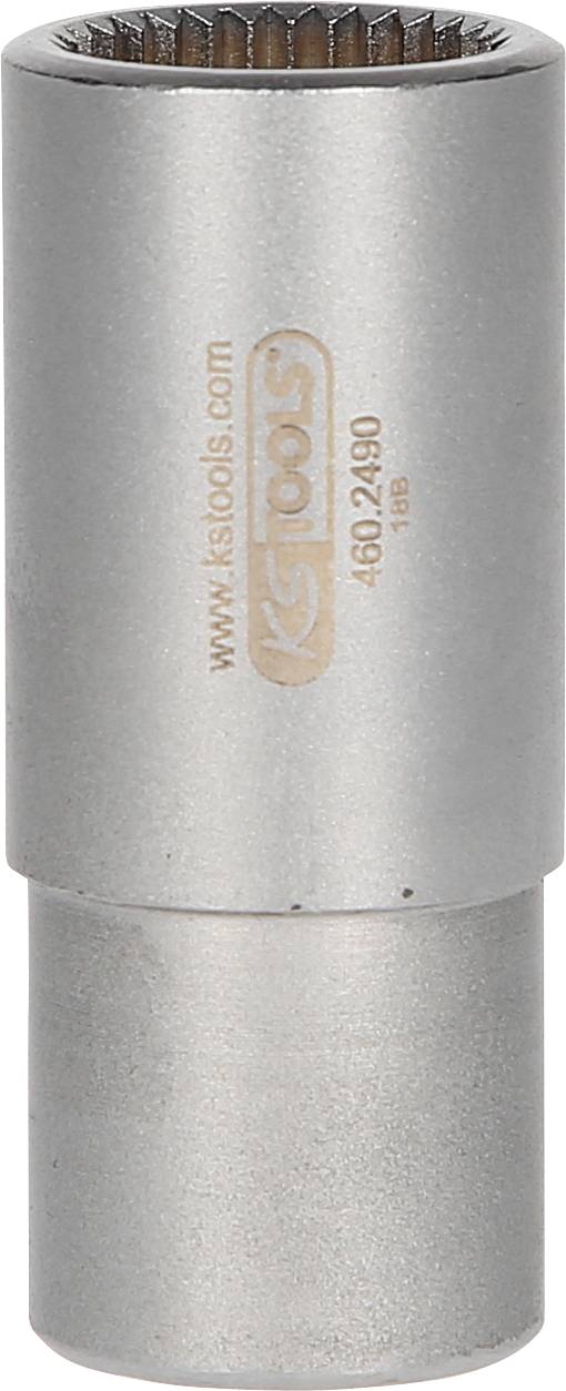 Srebrny nasadowy klucz zapadkowy z oznaczeniem 'KS Tools'. Idealny do różnych połączeń śrubowych.