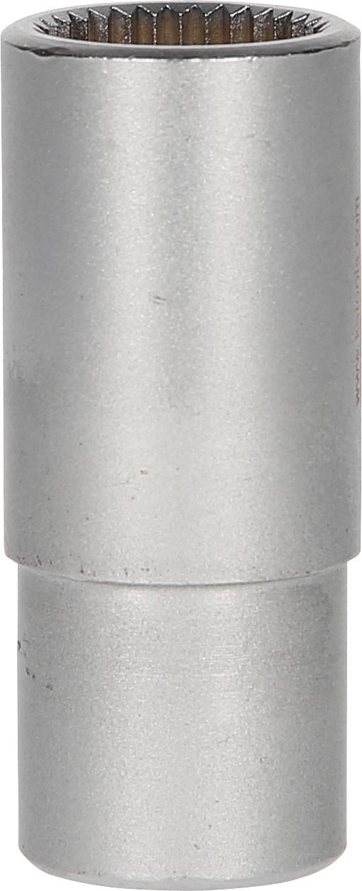 Cylindryczny metalowy element z uzębieniem wewnętrznym, prawdopodobnie przeznaczony do łączenia lub mocowania narzędzi lub maszyn.