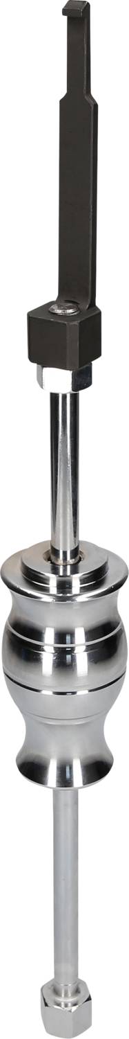 Metalowe narzędzie hydrauliczne o długim trzonku i rękojeści, używane do otwierania lub zamykania zaworów odpływowych.