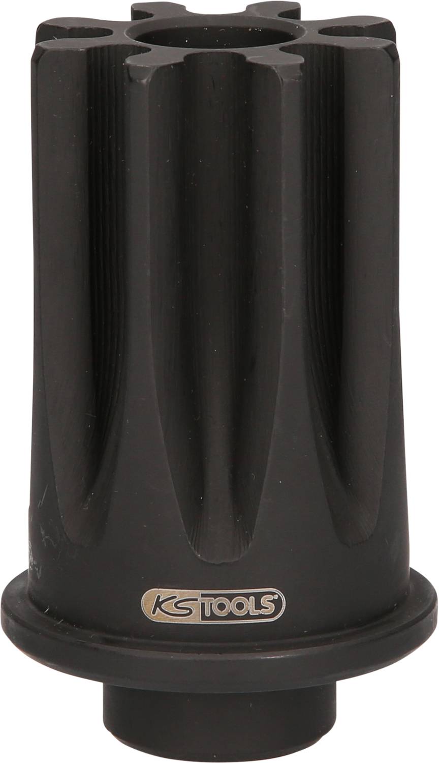 Cylindryczny, ząbkowany narzędzie firmy KS Tools, prawdopodobnie specjalistyczny osprzęt do zastosowań mechanicznych.