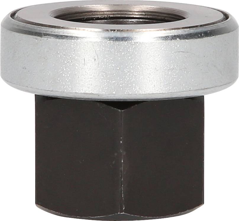 Metalowa nakrętka zatrzaskowa o sześciokątnej podstawie, stosowana do uszczelnienia i zabezpieczenia połączeń gwintowanych w zastosowaniach technicznych.