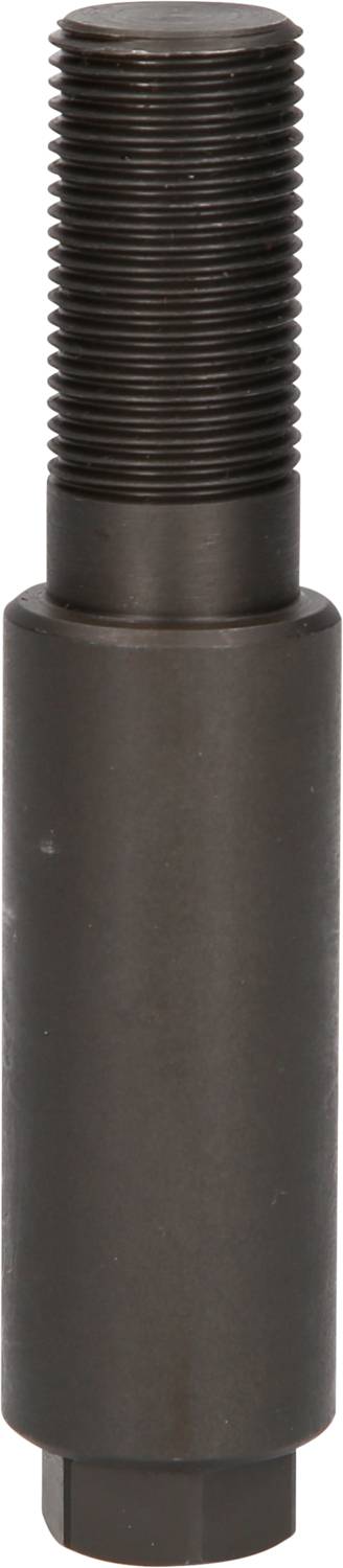 Długi, cylindryczny metalowy pręt z gwintem na górnym końcu, prawdopodobnie przeznaczony do zastosowań mechanicznych lub przemysłowych.