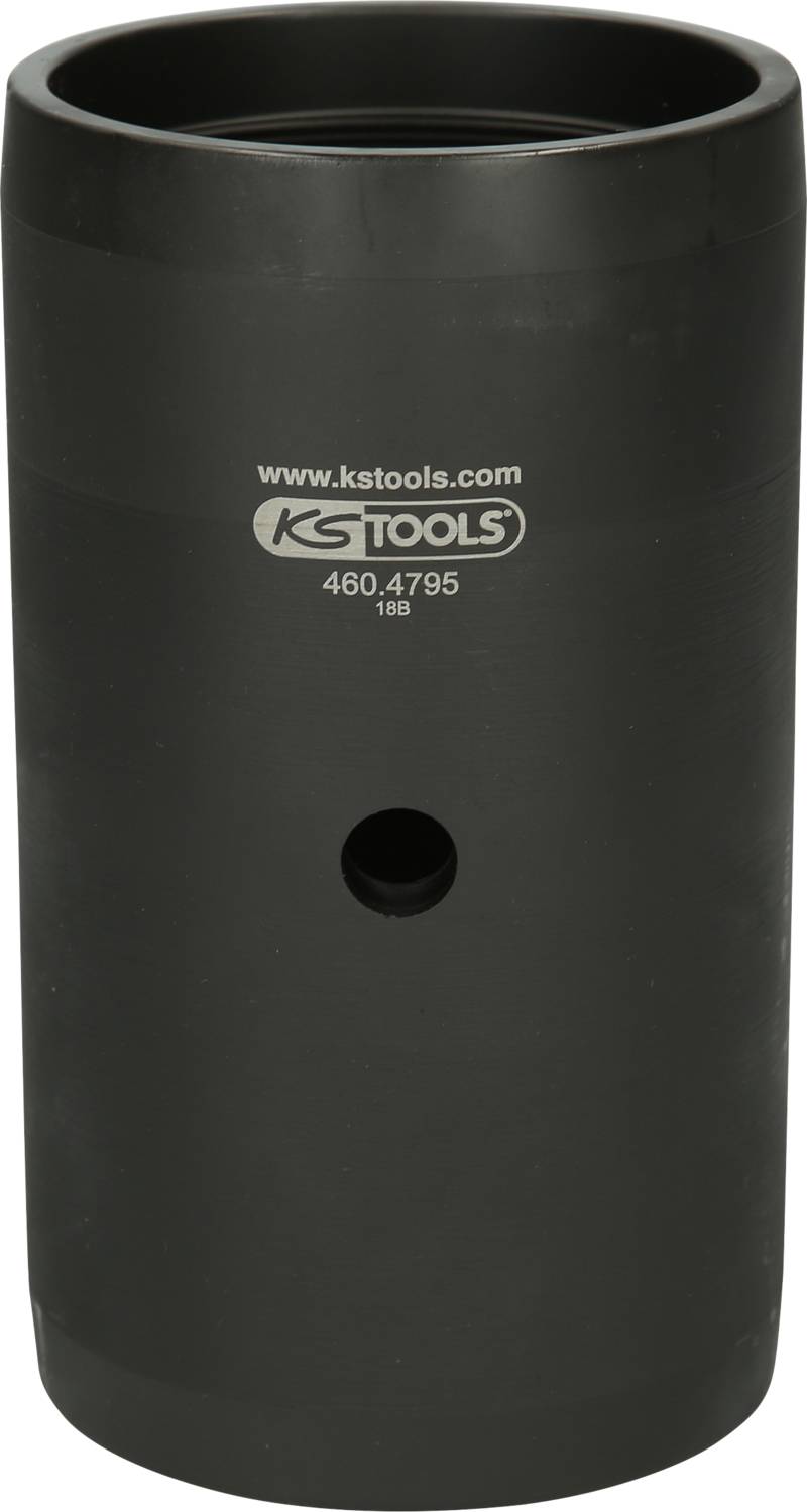 Duży czarny klucz nasadowy firmy KS Tools, przeznaczony do specjalistycznych zastosowań mechanicznych.