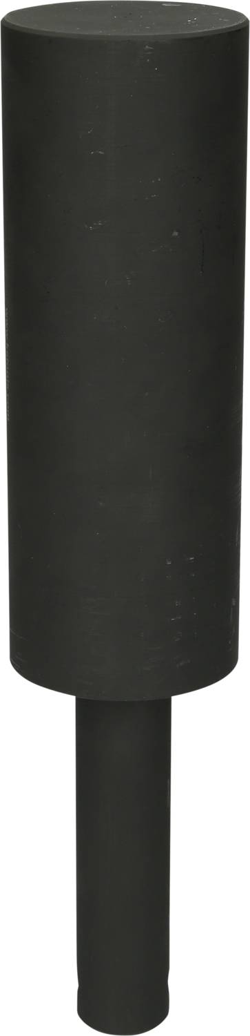 Czarny cylinder o cieńszej dolnej części, prawdopodobnie prosty cylinder Mayera lub element dekoracyjny.