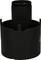 Czarny cylindryczny adapter z tworzywa sztucznego, składający się z dwóch części, które można ze sobą połączyć, stosowany do celów montażowych.